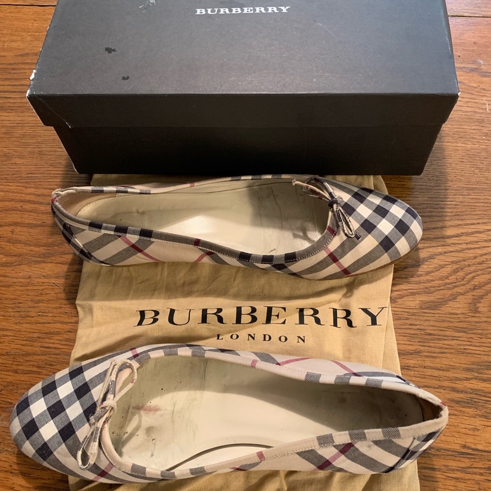 Burberry  plaid ballet flats size 9.5